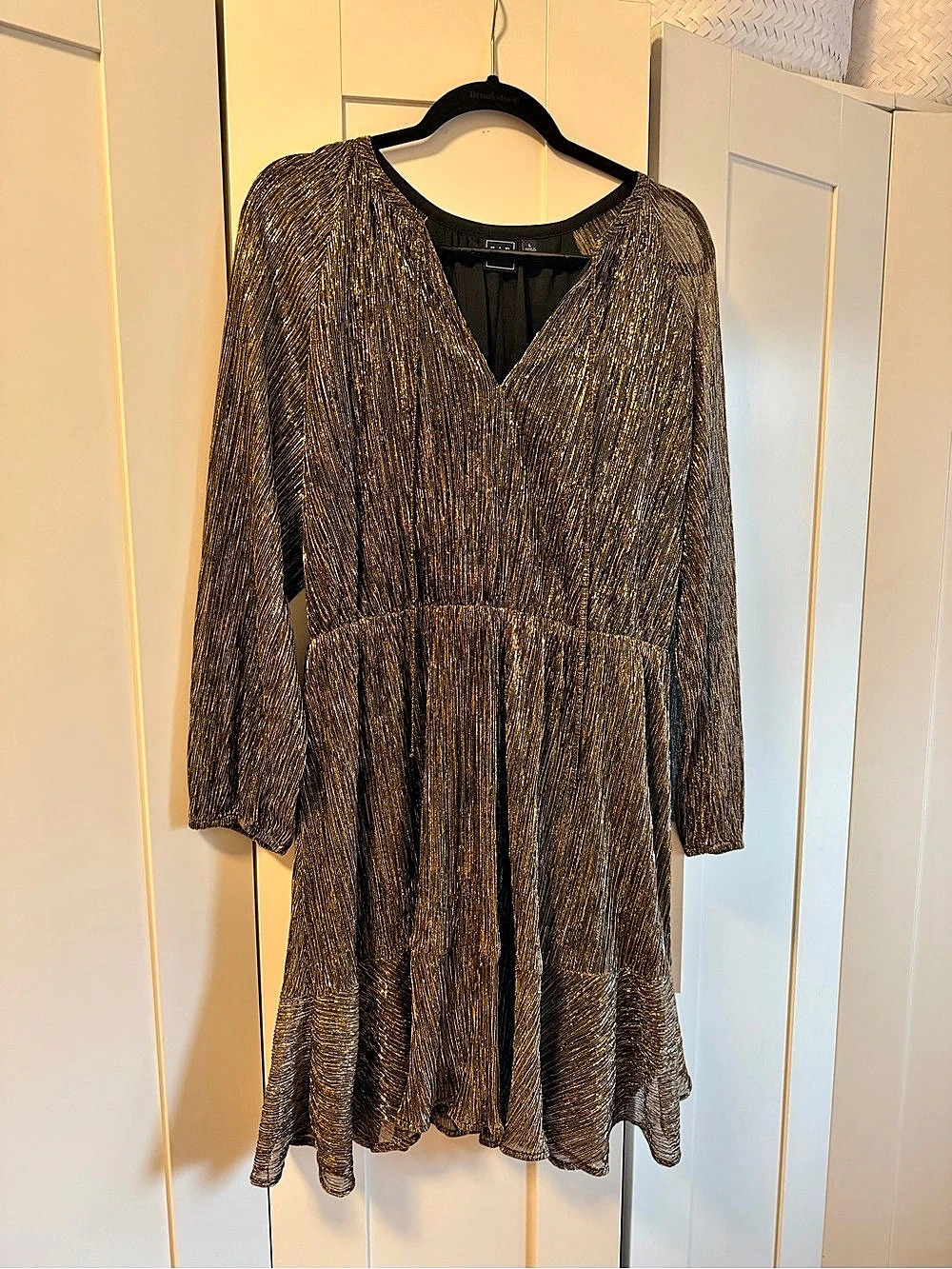 Gap-  Metallic Long Sleeve Mini Dress